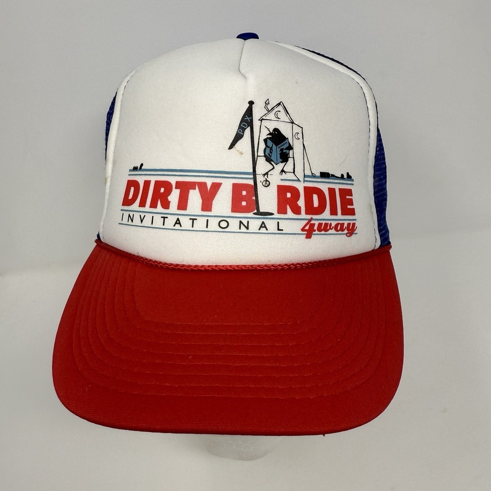 OTTO Dirty Birdie Invitational 4-Way PDX SnapBack Trucker Hat Cap Red White Blue